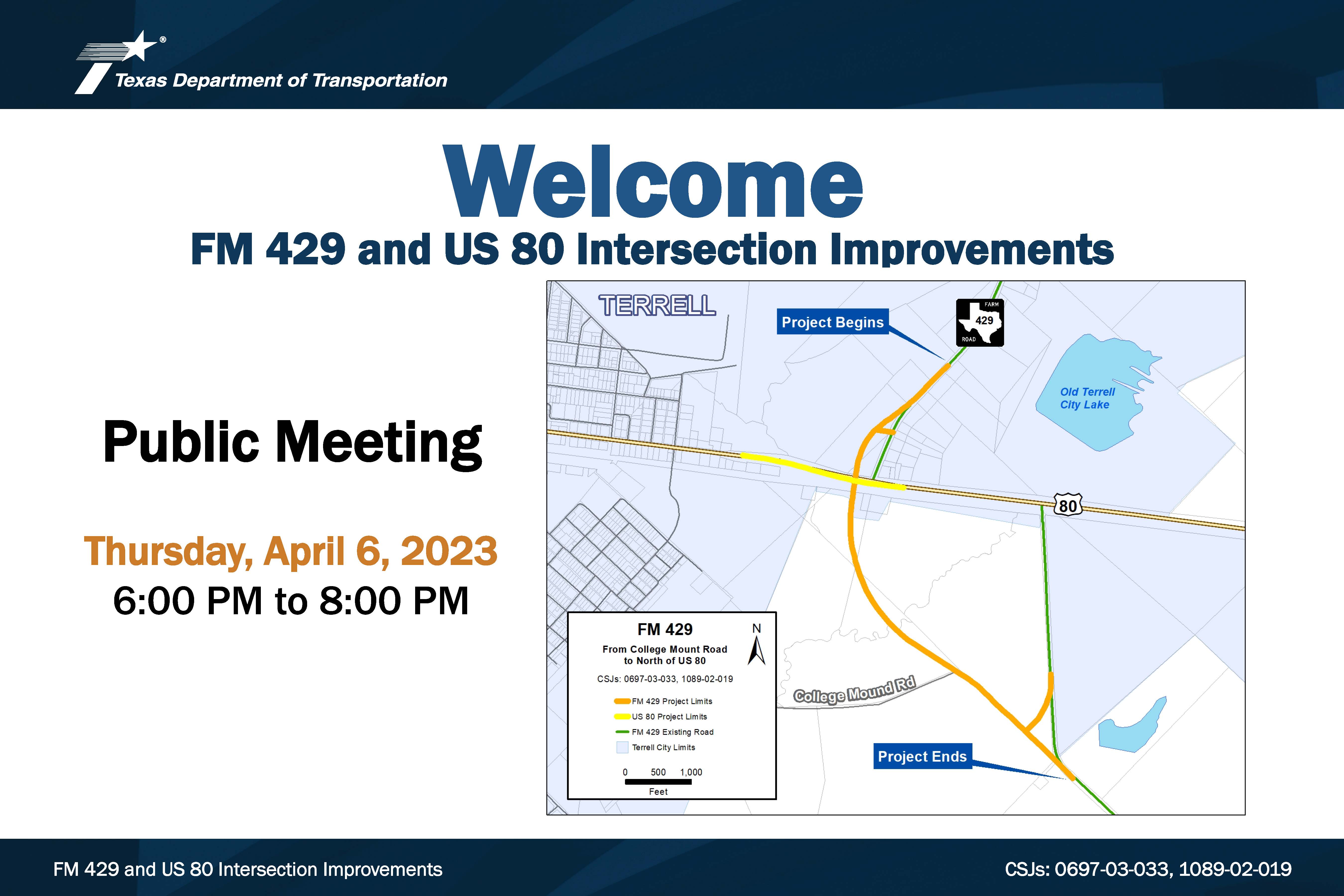 Virtual Public Meeting for FM 429 and US 80 Intersection
